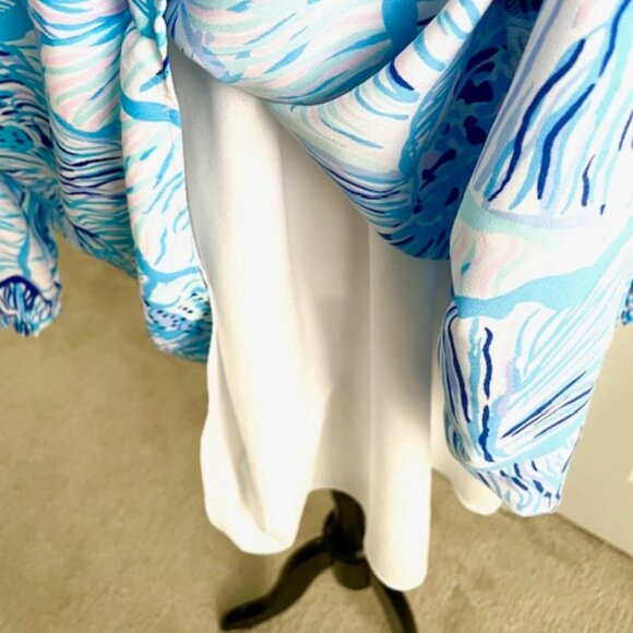 Lilly Pulitzer Blue Ocean Winona Swing Dress Size Large - Picture 6 of 9